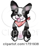 Cute Sitting Boston Terrier Dog by Maria Bell #COLLC1751938-0034