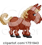 Horse Pixel Art Farm Animal Video Game Cartoon