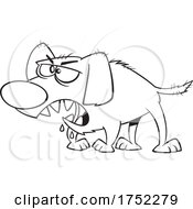 Cartoon Black And White Baskerville Hound Dog