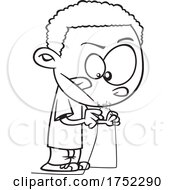 Poster, Art Print Of Cartoon Black And White Boy With A Live Wire