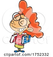Cartoon Girl With An I Love Reading Shirt by toonaday