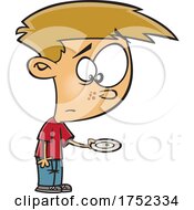 Poster, Art Print Of Cartoon Boy With A Scant Meal