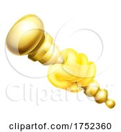 Hand Holding A Gold Cartoon Royal Sceptre Icon