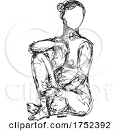 Poster, Art Print Of Female Nude Standing Bw-Doodle_3715