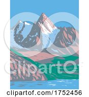 Poster, Art Print Of Gran Paradiso National Park In Graian Alps Between Aosta Valley And Piedmont Regions Italy Art Deco Wpa Poster Art