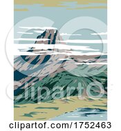 Poster, Art Print Of Pyrenees National Park Or Parc National Des Pyrenees With Pic Du Midi Dossau In Hautes Pyrenees And Pyrenees Atlantiques France Art Deco Wpa Poster Art