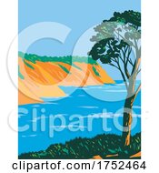 Poster, Art Print Of Port Cros National Park Or Parc National De Port Cros On The Mediterranean Island Of Port Cros France Art Deco Wpa Poster Art