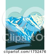 Poster, Art Print Of High Tauern National Park With Grossglockner Massif Located In Austria Art Deco Wpa Poster Art