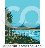Loch Morlich Within Cairngorms National Park In Badenoch And Strathspey Area Of Highland Scotland UK Art Deco WPA Poster Art