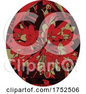 Kaffir Lily Or Clivia Miniata Flower Set Inside Oval WPA Art Style