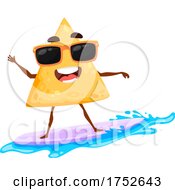 Poster, Art Print Of Tortilla Chip Mascot Surfing