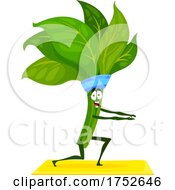 Spinach Mascot Doing Yoga