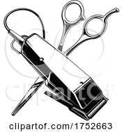 Poster, Art Print Of Barber Shop Clippers And Scissors