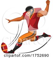 Poster, Art Print Of Football Player Kicking