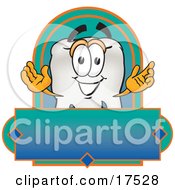 Poster, Art Print Of Tooth Mascot Cartoon Character On A Blank Label