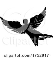 Angel Woman With Wings Silhouette by AtStockIllustration