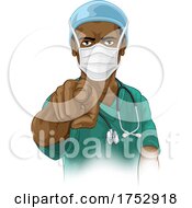 Poster, Art Print Of Nurse Doctor In Ppe Mask Pointing Needs You
