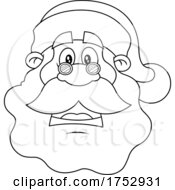 Black And White Surprised Santa Claus Face