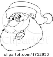 Poster, Art Print Of Black And White Angry Santa Claus Face