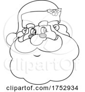 Poster, Art Print Of Black And White Santa Claus Face
