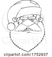 Black And White Angry Santa Claus Face