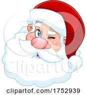 Poster, Art Print Of Winking Santa Claus Face