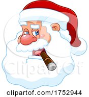Poster, Art Print Of Santa Claus Smoking A Cigar