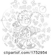Poster, Art Print Of School Boy With Symbols