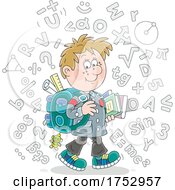 School Boy With Symbols
