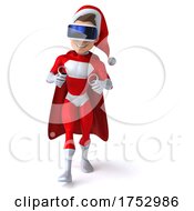 3d White Male Super Hero Christmas Santa On A White Background