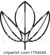 Poster, Art Print Of Black And White Leaf Or Flower Icon