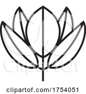 Poster, Art Print Of Black And White Leaf Or Flower Icon