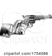 Poster, Art Print Of Business Suit Hand Western Cowboy Gun Pistol