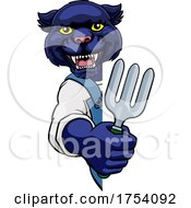 Panther Gardener Gardening Animal Mascot by AtStockIllustration