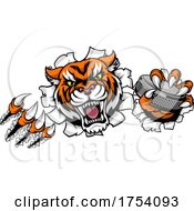 Tiger Ice Hockey Player Animal Sports Mascot