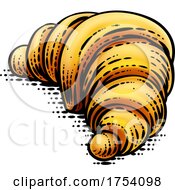 Croissant Pastry Bread Food Drawing Woodcut