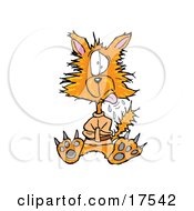 Royalty Free Clip Art Crazy Orange Cat In A Straight Jacket by Spanky Art #COLLC17542-0019