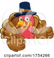 Poster, Art Print Of Turkey Pilgrim Hat Thanksgiving Cartoon Character
