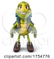 3d Hiker Tortoise On A White Background