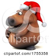 3d Chubby Brown Horse On A White Background