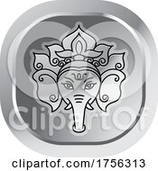 Poster, Art Print Of Silver Indian Elephant God Ganesha Icon