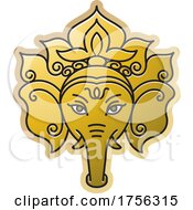 Poster, Art Print Of Indian Elephant God Ganesha In Gold