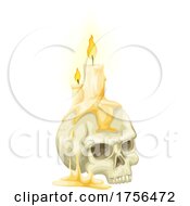 Burning Skull Candle