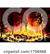 Poster, Art Print Of Wildfire In A Forest