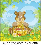 Poster, Art Print Of Bear With Mushrooms