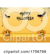 Spiders Jackolanterns And Bats Halloween Background