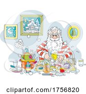 Poster, Art Print Of Santa Washing Dishes
