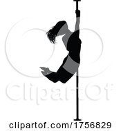 Poster, Art Print Of Pole Dancing Woman Silhouette