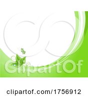 Poster, Art Print Of Green Butterfly And Leaves