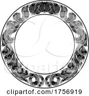 Poster, Art Print Of Frame Laurel Leaf Crest Floral Pattern Motif